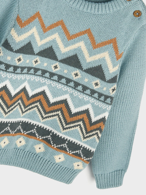 Sinsay Fox & Bunny Baby Boy's Pale Blue Decorative Pattern Sweater | Sinsay In Lebanon