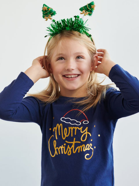 Sinsay Girl's Navy Christmas Long Sleeve Blouse |Sinsay In Lebanon