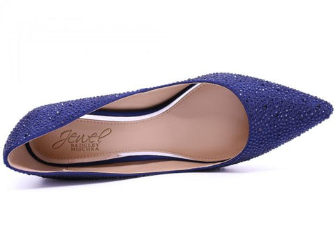 Jewel Badgley Mischka Women's Navy Wide Width Pointed Toe Kitten Heel | Jewel Badgley Mischka In Lebanon