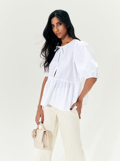 Sinsay Women's Cream High Waist Culotte Jeans|Sinsay In Lebanon