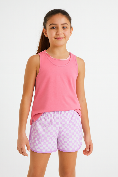 ID Ideology Girl's Pink Floating Petals Layered Tank Top |ID Ideology In Lebanon