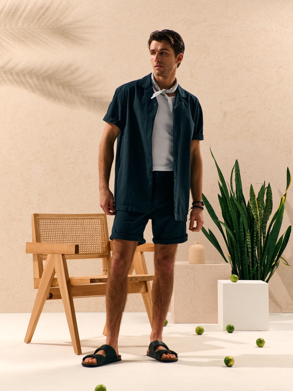 Sinsay Men Navy Blue Ribbed Resort Shirt | Sinsay in Lebanon