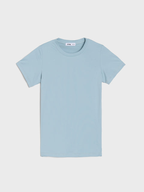 Light blue t-shirt on a white background