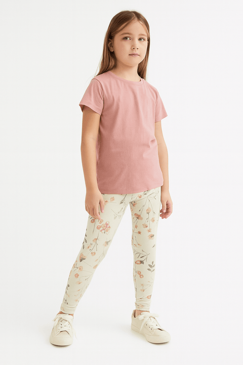 POMPdeLUX Girl's Mint Floral Isolde Jersey Leggings |POMPdeLUX in Lebanon