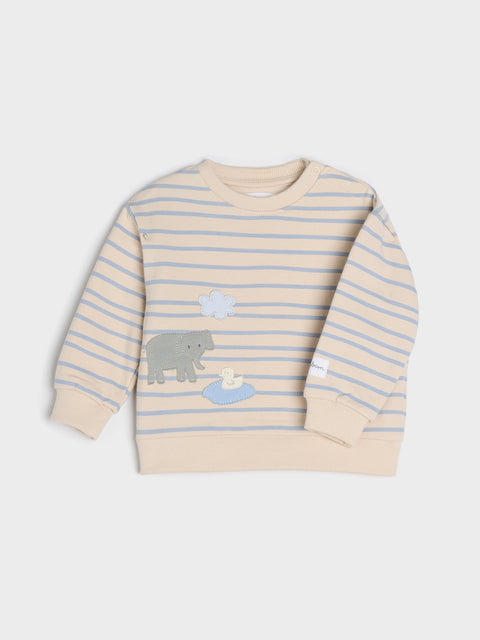 Sinsay Baby Boy's Beige/Blue Striped Sweatshirt | Sinsay In Lebanon