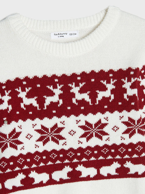 Sinsay Boy's White & Red Long Sleeve Sweater| Sinsay In Lebanon