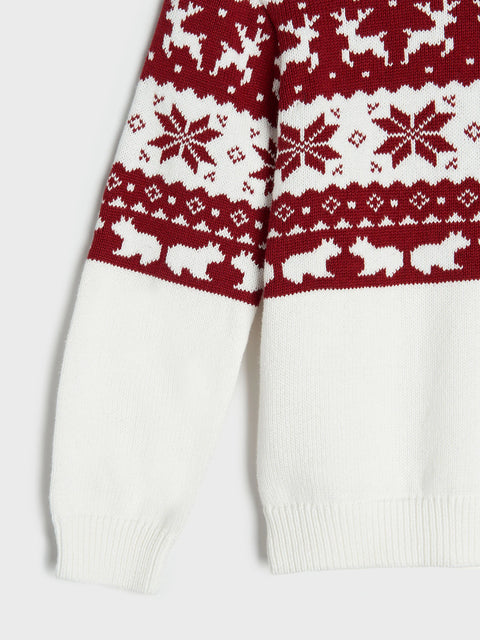 Sinsay Boy's White & Red Long Sleeve Sweater| Sinsay In Lebanon