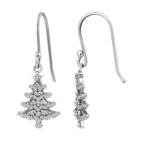 Giani Bernini Women's Sterling Silver Cubic Zirconia Christmas Tree Earrings | Giani Bernini In Lebanon
