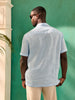 Sinsay Men's Light Blue Linen Short Sleeves Shirt | Sinsay In Lebanon