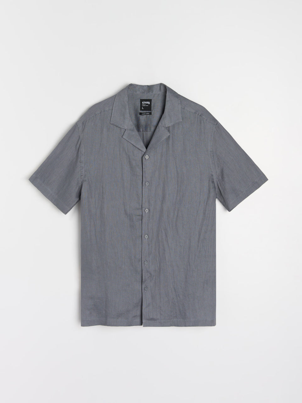 Sinsay Men's Dark Grey Linen Short Sleeves Shirt | Sinsay In Lebanon