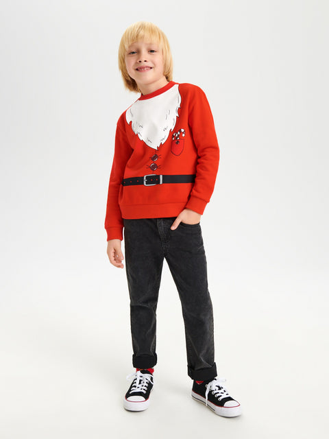 Sinsay Girl's Red Printed Long Sleeve Christmas Sweater | Sinsay In  Lebanon