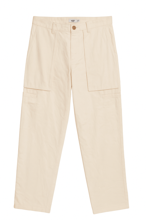 Mode Of One Women's Off White Relaxed Fit Straight Leg Pants | Mode Of One In Lebanon