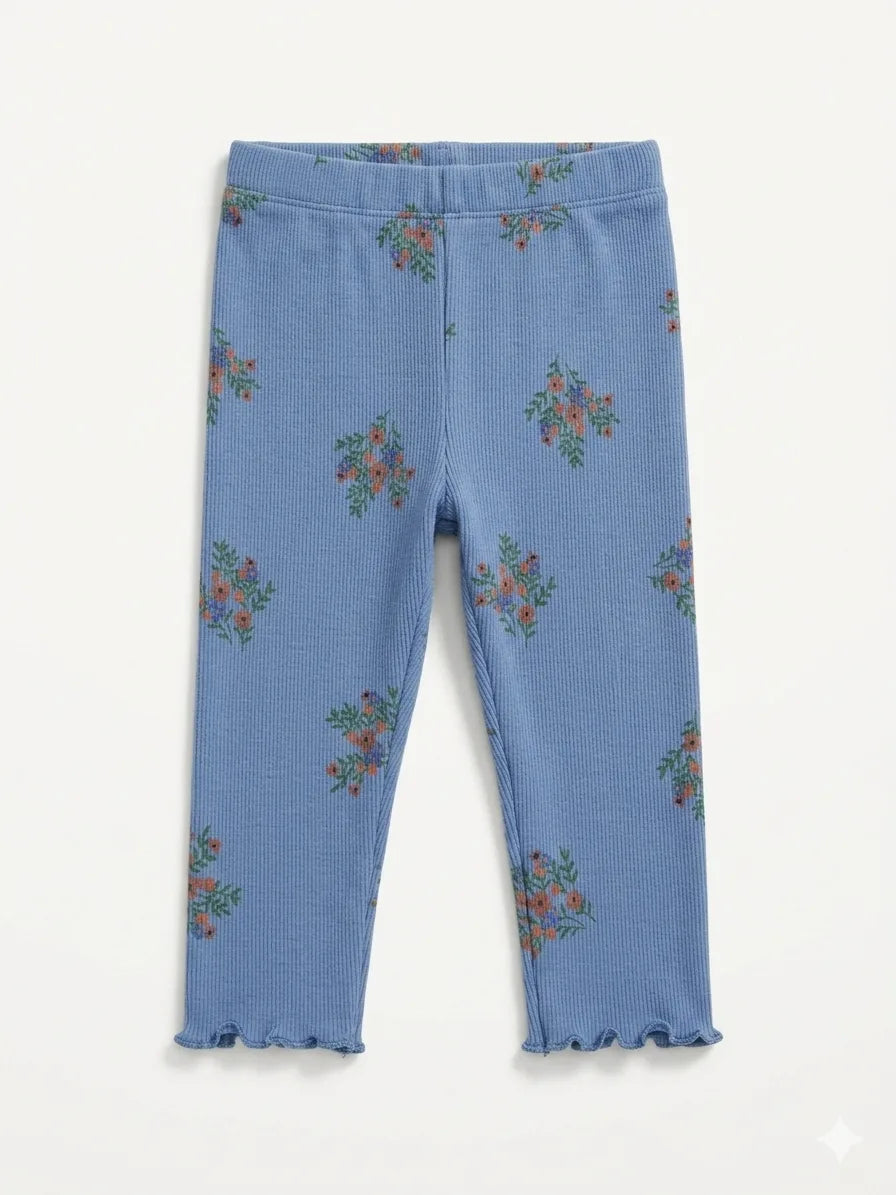 Zara Baby Girl's Dusty Blue Printed Pant | Zara In Lebanon