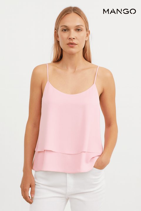 Mango Women's Pink Sleeveless Blouse| Mango in Lebanon