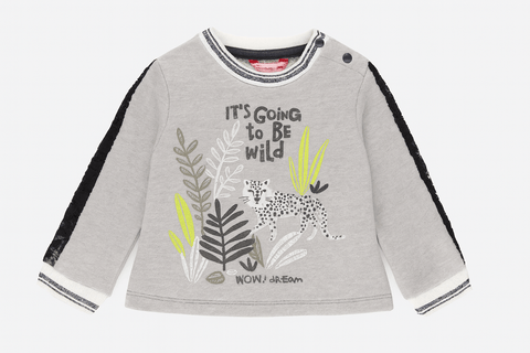 Boboli Baby Girl's Grey Long-Sleeve Blouse| Boboli in Lebanon