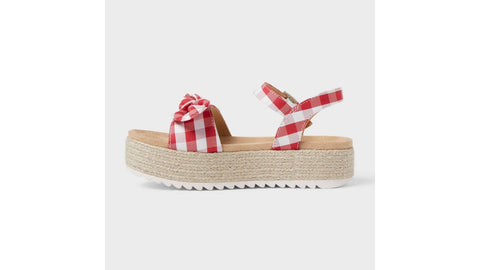 Cat & Jack Girl's Red & White Daphne Gingham Platform Espadrille Sandals|Cat & Jack In Lebanon
