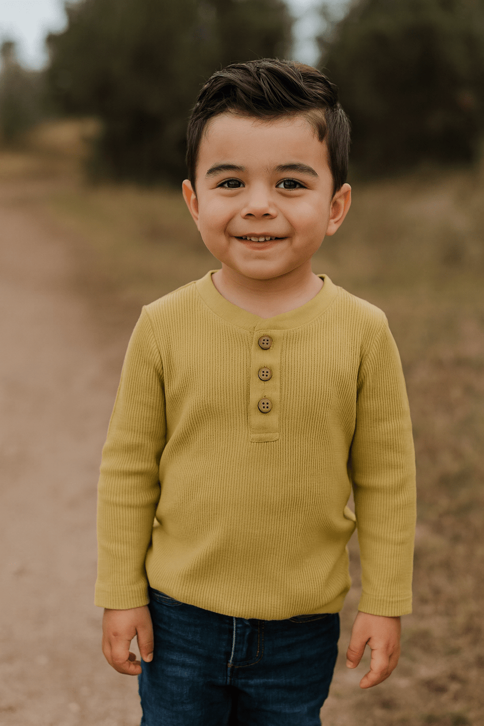 POMPdeLUX Boy's Khaki Long Sleeve Blouse | POMPdeLUX in Lebanon