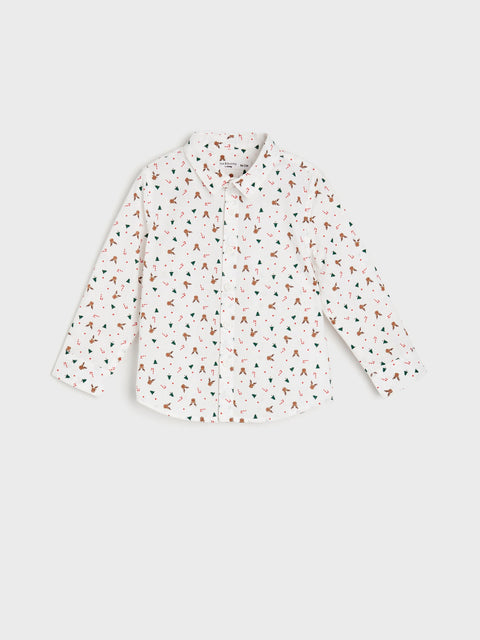 Sinsay Baby Boy's White Printed Shirt | Sinsay In Lebanon