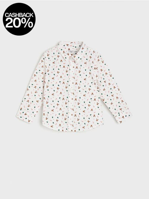 Sinsay Boy's White Shirt With Christmas Print | Sinsay In Lebanon