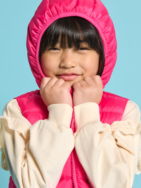 Sinsay Girl's Pink Quilted hooded Vest | Sinsay In Lebanon