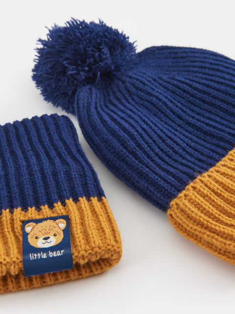 Sinsay Baby Boys' Navy & Mustard Beanie  | Sinsay in Lebanon