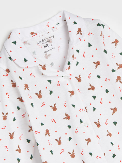 Sinsay Baby Boy's White Romper With Christmas Print | Sinsay In Lebanon