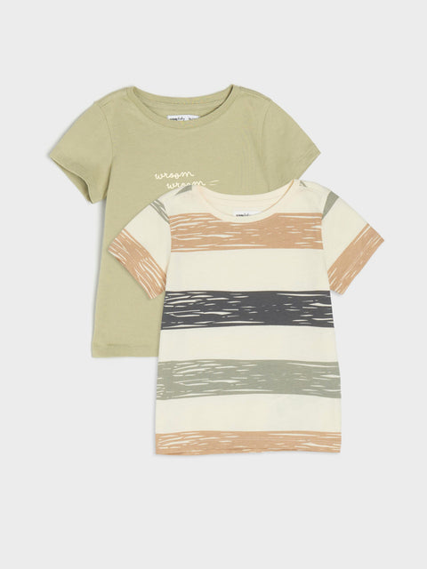 Sinsay Baby Boy's Dusty Green & Beige Pack Of 2 T-Shirts | Sinsay In Lebanon