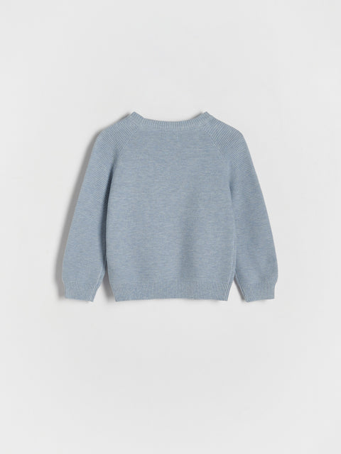Reserved Baby Boy's Blue Structured Cotton Sweater | Reserved In Lebanon