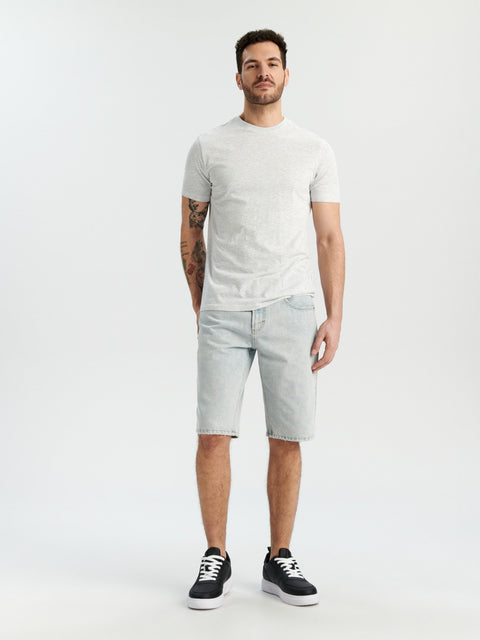 Sinsay Men's Light Blue Distressed Cotton Denim Short | Sinsay In Lebanon