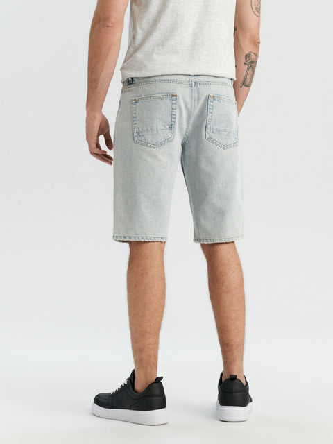 Sinsay Men's Light Blue Distressed Cotton Denim Short | Sinsay In Lebanon