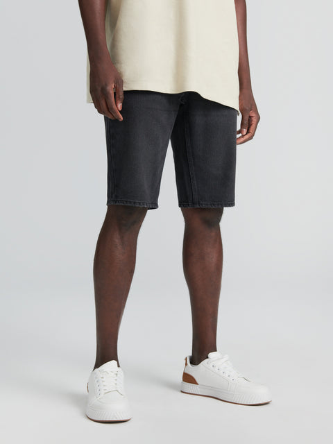 Sinsay Men's Washed Black Regular Fit Distressed Denim Shorts | Sinsay In Lebanon