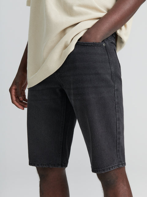Sinsay Men's Washed Black Regular Fit Distressed Denim Shorts | Sinsay In Lebanon