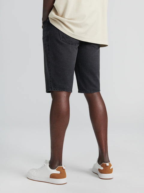 Sinsay Men's Washed Black Regular Fit Distressed Denim Shorts | Sinsay In Lebanon