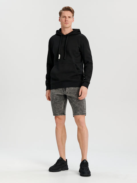 Sinsay Men's Dark Gray Slim Fit Distressed Denim Shorts | Sinsay In Lebanon