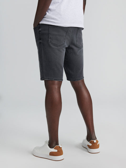 Sinsay Men's Washed Black Slim Fit Distressed Denim Shorts | Sinsay In Lebanon