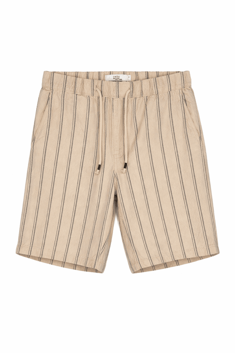 Celio Men's Beige Striped Cotton Bermuda Short | Celio In Lebanon