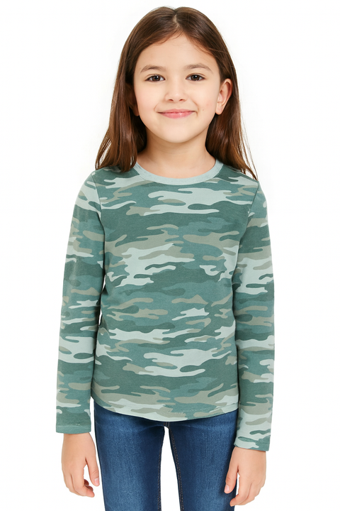 Epic Threads Girl's Green Camouflage Sweatshirt ABFK602