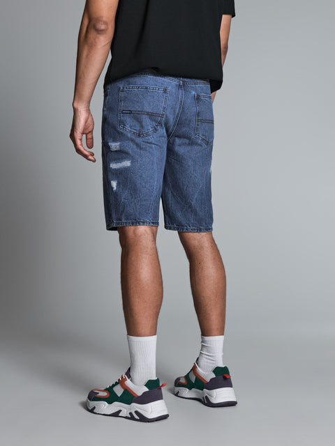 Sinsay Men's Blue Distressed Cotton Denim Short | Sinsay In Lebanon