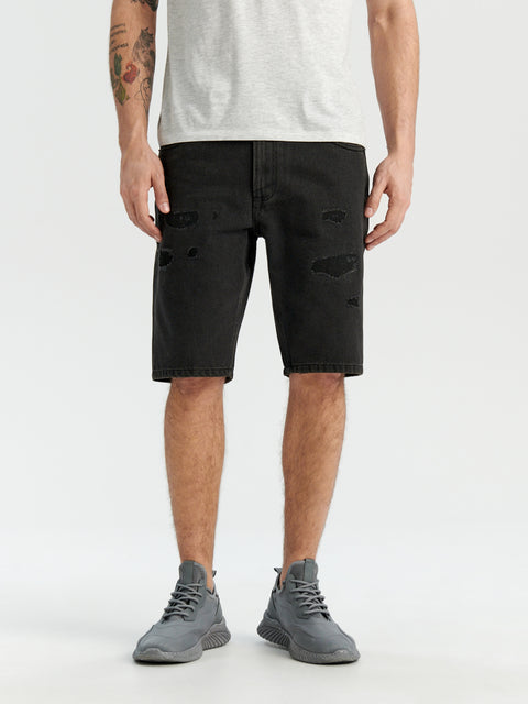 Sinsay Men's Black Distressed denim Shorts | Sinsay in Lebanon