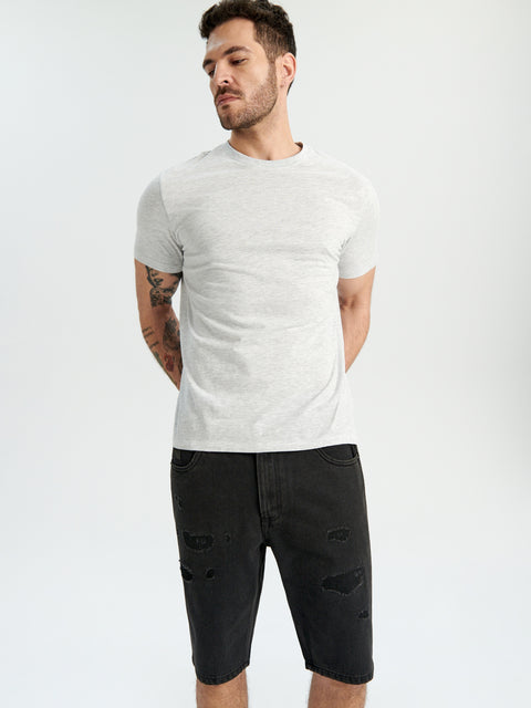 Sinsay Men's Black Distressed denim Shorts | Sinsay in Lebanon