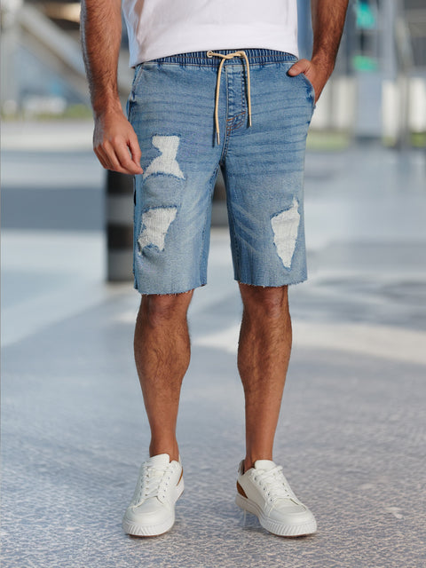 Sinsay Men's Blue Jogger cut Denim Shorts | Sinsay in Lebanon
