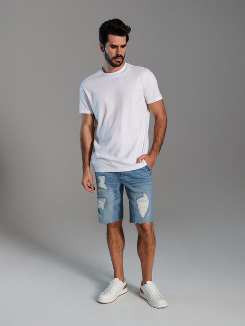Sinsay Men's Blue Jogger cut Denim Shorts | Sinsay in Lebanon