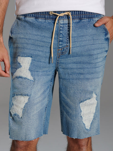 Sinsay Men's Blue Jogger cut Denim Shorts | Sinsay in Lebanon