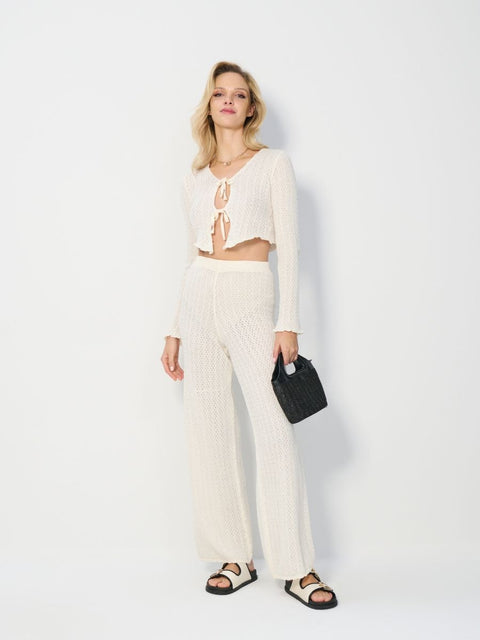 Sinsay Women's Light Beige Knitted Crochet Trousers | Sinsay In Lebanon