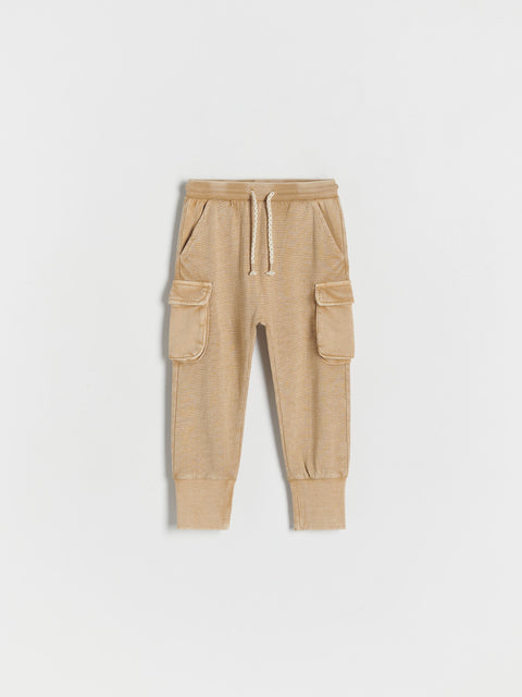 Reserved Baby Boy's Beige Cargo pants Made Of Embossed Fabric | Reserved In Lebanon
