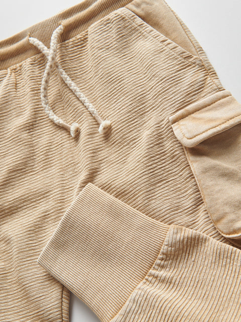 Reserved Baby Boy's Beige Cargo pants Made Of Embossed Fabric | Reserved In Lebanon