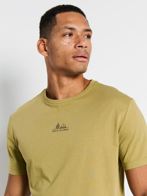 Sinsay Men's Light Olive Short Sleeve T-Shirt | Sinsay In Lebanon