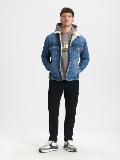 Sinsay Men's Blue Denim Sherpa Jacket|Sinsay In Lebanon