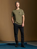 Sinsay Men's Olive Green Short Sleeve Plain T-Shirt | Sinsay In Lebanon
