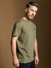 Sinsay Men's Olive Green Short Sleeve Plain T-Shirt | Sinsay In Lebanon